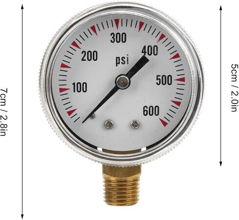 مقياس الضغط الميكانيكي 1/4 بوصة NPT الموضوع 0-600 رطل لكل بوصة مربعة 50 مللي متر قطر الاتصال الهاتفي السفلي مقياس الضغط للتركيب المائي وزيت الهواء in Saudi Arabia