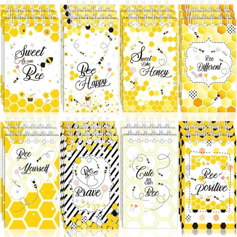 Fainne 48 Pack Mini Spiral Notepads Cute Bee Notebook small Journal Pocket Notebook 8 Styles Honey note pads for Kids Teacher Classroom Reward Supplies Bee Themed Birthday Party favors in Saudi Arabia
