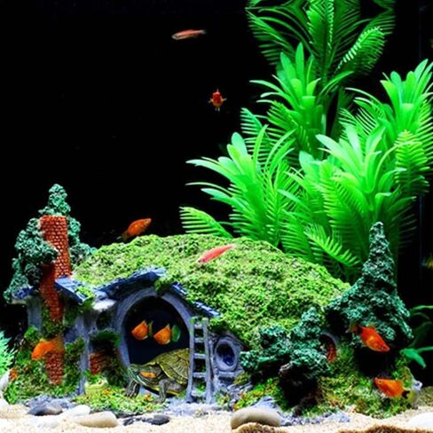 ديكورات حوض السمك، ديكور حوض السمك الكبير، ديكور الزواحف، ديكور منزل الهوبيت مع كهف سمكة بيتا in Kuwait
