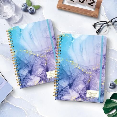 مخطط أسبوعي وشهري 2024-2025 للعام الدراسي، مخطط مدرسي يومي A5 مع علامات تبويب، مخطط جدول أعمال غلاف فني من يوليو 2024 إلى يونيو 2025، مخطط الطلاب 8.5 بوصة × 6.1 بوصة in Kuwait