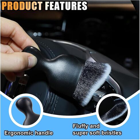 4PCS Car Detailing Brush Set, Soft Boars Hair Car Interior Cleaning Tool Detailing Kit, Auto Detail Brushes for Cleaning Emblem Air Vent, Leather Seats, Washing Wheels, Engine Bay, Tires (Boars Hair) in Saudi Arabia