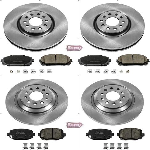 Power Stop KOE6541 Autospecialty Front and Rear Replacement Brake Kit OE Brake Rotors and Ceramic Brake Pads For 2014 2015 2016 Jeep Cherokee [Models with Dual Piston Front Caliper] in Saudi Arabia