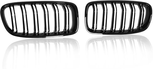 AIVDIG F30 Grille Grill، واقيات شبكة ABS للكلية الأمامية لعام 2012 2013 2014 2015 2016 2017 2018 BMW 3-Series F30 F31 F35 328i 335i 320i 330i 340i (شرائح سوداء لامعة مزدوجة) in Kuwait
