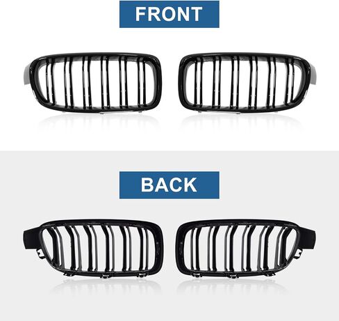 AIVDIG F30 Grille Grill، واقيات شبكة ABS للكلية الأمامية لعام 2012 2013 2014 2015 2016 2017 2018 BMW 3-Series F30 F31 F35 328i 335i 320i 330i 340i (شرائح سوداء لامعة مزدوجة) in Kuwait