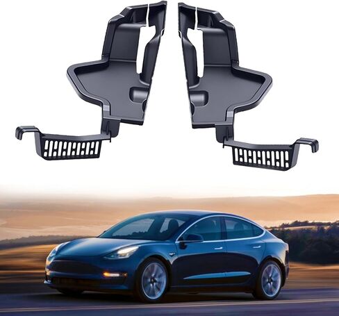 صندوق حاجز الماء لغطاء محرك السيارة لطراز Tesla Y، قنوات شبكة توجيه المياه لصندوق السيارة الأمامي لملحقات Tesla Model Y 2024 2023 2022 2021، غطاء شبكي واقي للطراز Y (مجموعة واحدة/قطعتان) in Kuwait