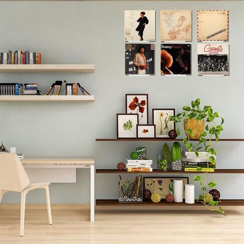 WANLIAN Vinyl Record Holder 6 Pack, Clear Vinyl Record Shelf Wall Mount, Acrylic Album Record Holder Display Your Daily LP Listening in Office Home in Saudi Arabia