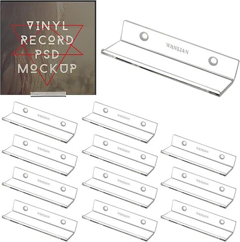 WANLIAN Vinyl Record Holder 6 Pack, Clear Vinyl Record Shelf Wall Mount, Acrylic Album Record Holder Display Your Daily LP Listening in Office Home in Saudi Arabia