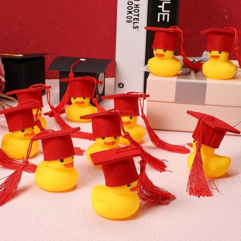 Jerify 48 Pcs Graduation Rubber Ducks with Grad Cap 2024 Diploma Grad Rubber Duck Graduation Party Bath Duck Graduation Cap Duck with Storage Bag for Student Graduation Gifts Party Favor(Gold) in Saudi Arabia