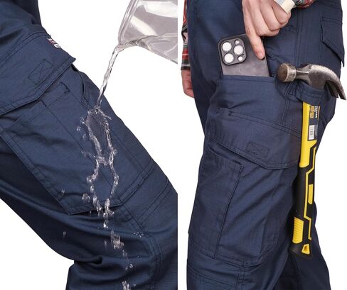 سراويل BOCOMAL FR بجيوب البضائع خفيفة الوزن 100% C مزق توقف طارد المياه مقاومة للهب جينز مريح in Kuwait