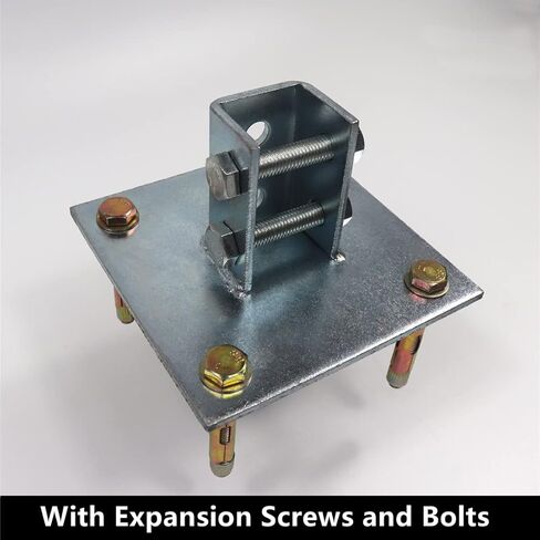 Post Base 4 Pack with Expansion Screws and Bolts for 1-5/8" Strut,Post Base Channel 4 Hole Square Galvanized Steel Rustproof for All 1-5/8" Single Strut Channel (Long Mounting Hole of Base) in Kuwait