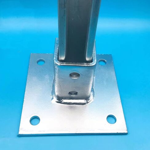 Post Base 4 Pack with Expansion Screws and Bolts for 1-5/8" Strut,Post Base Channel 4 Hole Square Galvanized Steel Rustproof for All 1-5/8" Single Strut Channel (Long Mounting Hole of Base) in Kuwait