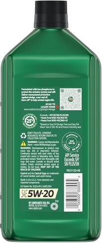 زيت محرك كاسترول جي تي اكس عالي الأميال 5W-20، 1 كوارت، عبوة من 6 قطع in Kuwait