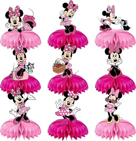 9 Pcs Princess Pea-ch Theme Honeycomb Centerpieces Table Decorations, Cute Princess Pea-ch Birthday Party Supplies for Girls Boys, Princess 3D Double Side Centerpiece Table Decorations in Saudi Arabia