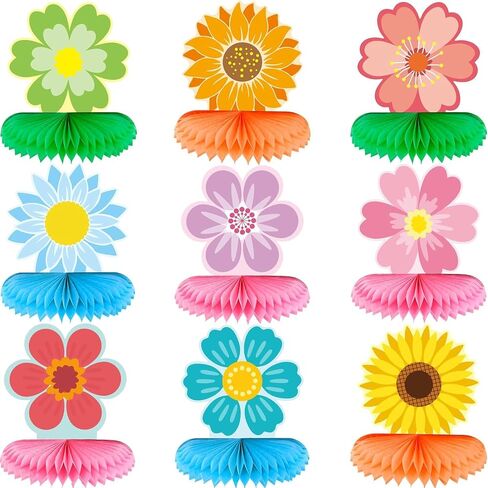 9 Pcs Princess Pea-ch Theme Honeycomb Centerpieces Table Decorations, Cute Princess Pea-ch Birthday Party Supplies for Girls Boys, Princess 3D Double Side Centerpiece Table Decorations in Saudi Arabia