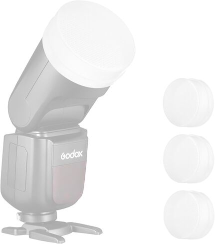 V1 Diffuser Dome Kit for Godox V1 Round Head Flash, Accessories for V1C V1S V1N V1O V1F Speedlite - 3 Pack White (White 3 Pack) in Kuwait