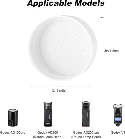 V1 Diffuser Dome Kit for Godox V1 Round Head Flash, Accessories for V1C V1S V1N V1O V1F Speedlite - 3 Pack White (White 3 Pack) in Kuwait