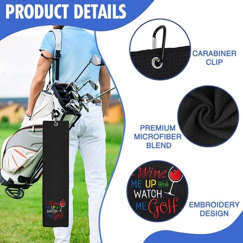 منشفة جولف مطرزة من Win Me Up and Watch Me Golf، ملحقات الجولف للرجال والنساء، هدية جولف للرجال والنساء، هدية تقاعد للأب الجد محبي الجولف in Saudi Arabia