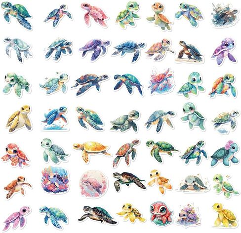 Cute Whale Animals Stickers for Kids 50PCS Ocean Animals Aesthetic Stickers in Saudi Arabia
