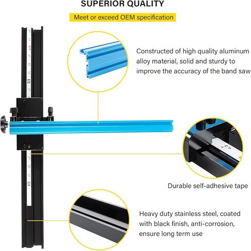 استبدال سياج المنشار الحزامي لـ KMS7200 متوافق مع زاوية الانجراف لشفرة المنشار الشريطية مقاس 14 بوصة والقطع الدقيق وقياس ملحقات السكك الحديدية لمنضدة العمل in Kuwait