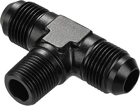 EVIL ENERGY 8AN Tee Male Flare to 3/8 NPT on Side Branch T Fitting Adapter Aluminum Black in Saudi Arabia