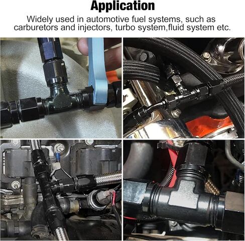 EVIL ENERGY 8AN Tee Male Flare to 3/8 NPT on Side Branch T Fitting Adapter Aluminum Black in Saudi Arabia