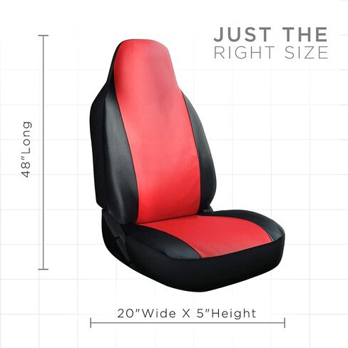 OxGord Car Seat Cover - PU Leather Two Toned with Front Low Bucket Seat - Universal Fit for Cars, Trucks, SUVs, Vans - 2 pc Set in Saudi Arabia