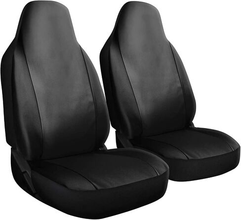 OxGord Car Seat Cover - PU Leather Two Toned with Front Low Bucket Seat - Universal Fit for Cars, Trucks, SUVs, Vans - 2 pc Set in Saudi Arabia