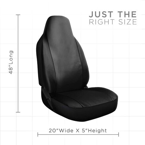 OxGord Car Seat Cover - PU Leather Two Toned with Front Low Bucket Seat - Universal Fit for Cars, Trucks, SUVs, Vans - 2 pc Set in Saudi Arabia