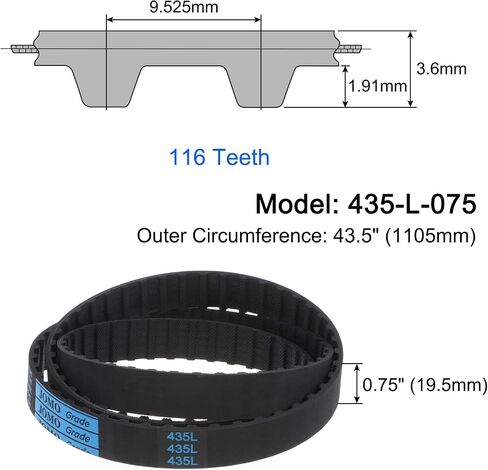 uxcell 400-H-075 H Timing Belt 80 Teeth Closed Loop Synchronous Belt 40.6" Length, 3/4" Width, 1/2" Pitch in Saudi Arabia