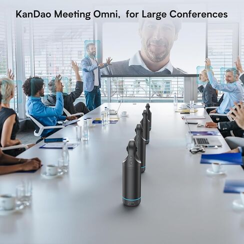 كاميرا مؤتمرات فيديو KanDao Meeting Pro بزاوية 360 درجة مع ميكروفونات ومكبرات صوت، تتبع الذكاء الاصطناعي، تكبير ذكي، تركيز تلقائي، نظام كاميرا غرفة اجتماعات مستقل 4 في واحد، Wi-fi/HDMI/USB in Kuwait