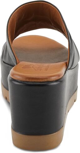 Spring Step ALLERTON Women's Leather Wedge Platform Slip-On Sandals with Gathered Detail White EU 41 / US 9.5-10 in Saudi Arabia