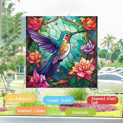 WBQMUNY 3Pcs Hummingbird Window Clings,Static Stickers Decor for Glass Windows and Doors,Non-Adhesive Vinyl Cling to Alert Birds (JD2068) in Saudi Arabia