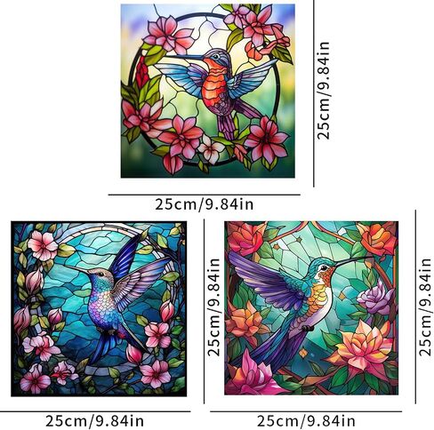 WBQMUNY 3Pcs Hummingbird Window Clings,Static Stickers Decor for Glass Windows and Doors,Non-Adhesive Vinyl Cling to Alert Birds (JD2068) in Saudi Arabia