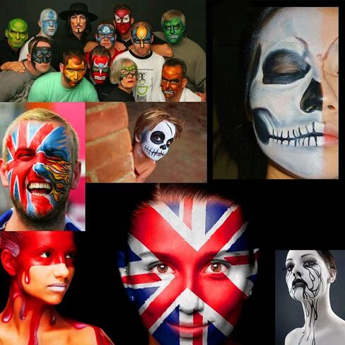 مجموعة طلاء الجسم للوجه من فيروني، 20 لونًا، مكياج Sfx للبالغين، لوحة مكياج كبيرة باللونين الأسود والأبيض مع 10 فرش، مجموعة لوحة ألوان مكياج ذات تأثيرات خاصة in Kuwait