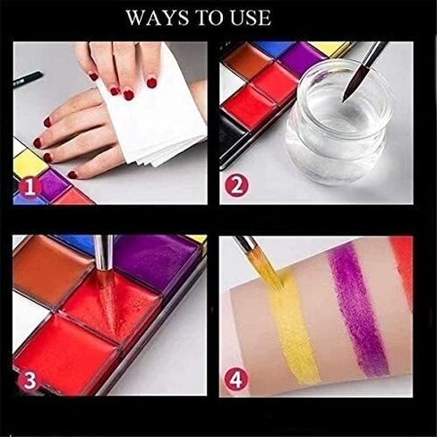 مجموعة طلاء الجسم للوجه من فيروني، 20 لونًا، مكياج Sfx للبالغين، لوحة مكياج كبيرة باللونين الأسود والأبيض مع 10 فرش، مجموعة لوحة ألوان مكياج ذات تأثيرات خاصة in Kuwait