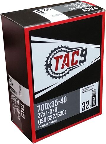 TAC 9 Bicycle Inner Tubes, 700 x 35-40 (27 x 1-3/8) Regular Schrader Valve, 32mm (ISO 622/630) in Saudi Arabia