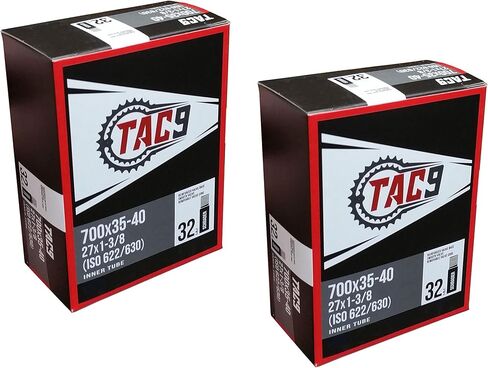 TAC 9 Bicycle Inner Tubes, 700 x 35-40 (27 x 1-3/8) Regular Schrader Valve, 32mm (ISO 622/630) in Saudi Arabia