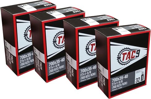 TAC 9 Bicycle Inner Tubes, 700 x 35-40 (27 x 1-3/8) Regular Schrader Valve, 32mm (ISO 622/630) in Saudi Arabia
