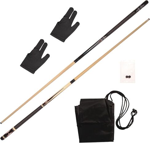Phantasilet 2-Piece 58" Pool Sticks Maple Wood Billiard Cue Sticks Professional Pool Cue Stick House Bar Billiard Cue Pool Table Accessories, 2 Pack with Cue Bag Cue tip and Gloves in Kuwait