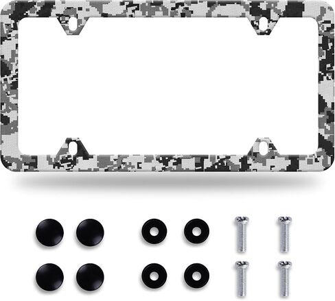Blue Hibiscus License Plate Frame Colorful Floral License Plate Frames Stainless Steel Accessories Cars Decor with 4 Holes and Screws Fits Standard US CA Vehicles Size 12.2 x 6 Inches in Saudi Arabia