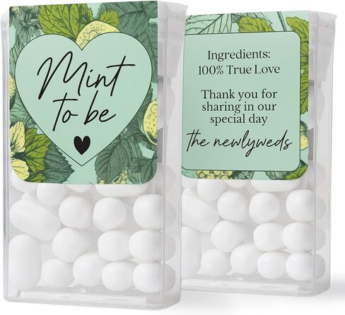 48 PCS Fresh Mint to Be Wedding Favor Stickers for Tic Tac Box, Bulk Wedding favors Labels for mints, Thank you for sharing in our special day labels for tic tac favors gifts - LABELS Only in Kuwait