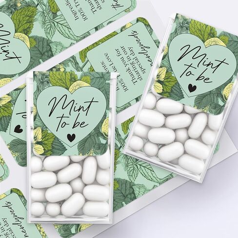 48 PCS Fresh Mint to Be Wedding Favor Stickers for Tic Tac Box, Bulk Wedding favors Labels for mints, Thank you for sharing in our special day labels for tic tac favors gifts - LABELS Only in Kuwait