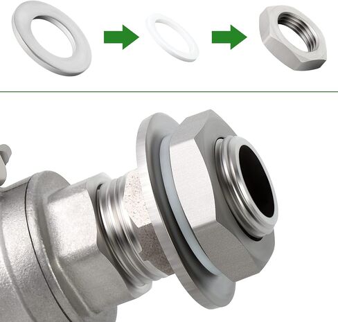 TAISHER 304 الفولاذ المقاوم للصدأ 1/2 "NPT مجموعة صمامات كروية كاملة التحمل مع حشوات الحاجز والحلمة وتركيب خرطوم بار in Kuwait