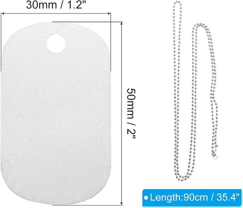 PATIKIL 25 Set Metal Stamping Blanks, Rectangle Stamping Tags Blanks Keychain 5x3cm DIY Aluminum Name Tag with Steel Necklace Chain for Laser Engraving Stamping Dog ID Tags, Black in Saudi Arabia