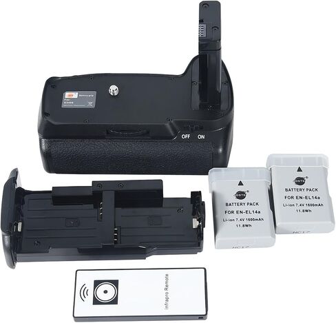 DSTE Replacement for Pro IR Remote MB-D3400 Vertical Battery Grip + 2X EN-EL14 EN-EL14a Compatible Nikon D3400 SLR Digital Camera in Saudi Arabia