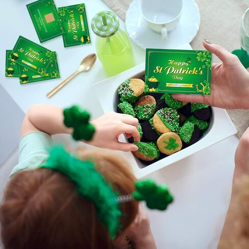 بطاقات الحظ لعيد القديس باتريك من فريندا، عام حفلة شامروك المحظوظة، ألعاب خدش الحظ، بطاقات الحظ المغلفة (النمط 1، 24 قطعة) in Saudi Arabia