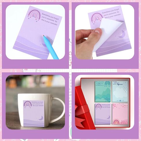 Teling 24 Pcs Inspirational Sticky Notes First Day of School Note 3 x 4 Inch Rainbow Appreciation Spanish Sticky Notes Motivational Memo Pads Employee Appreciation Gifts(Thankful) in Saudi Arabia
