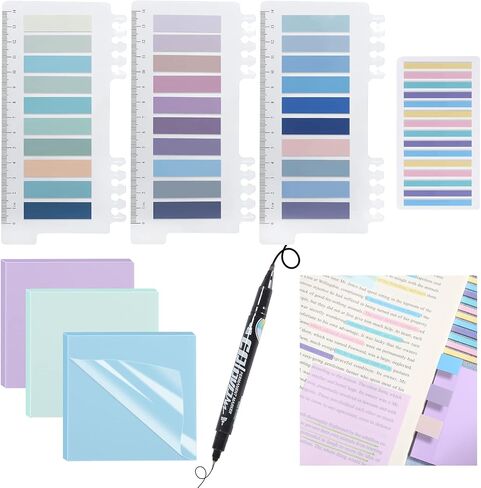 roamall كتاب الشرح عدة كتاب annotationtabs 720pcs علامات التبويب لزجة لقراءة علامات التبويب العلم مع 6pcs الباستيل تسليط الضوء على علامات التبويب ملف قراءة الكتاب المقدس لمستلزمات الشرح الكتاب in Saudi Arabia