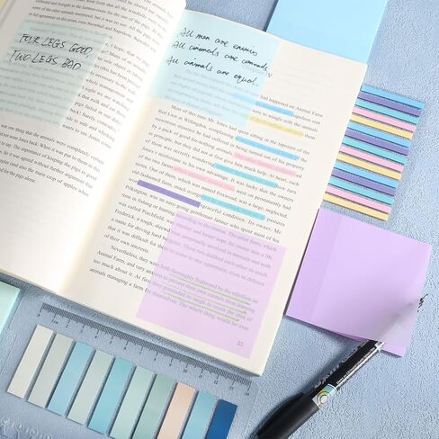 roamall كتاب الشرح عدة كتاب annotationtabs 720pcs علامات التبويب لزجة لقراءة علامات التبويب العلم مع 6pcs الباستيل تسليط الضوء على علامات التبويب ملف قراءة الكتاب المقدس لمستلزمات الشرح الكتاب in Saudi Arabia