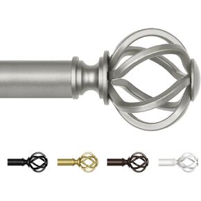 Gold Curtain Rods 32 to 58 Inches (2.6 to 4.8 ft), USFOOK Decorative Curtain Rods for Windows, 7/8 Inch Telescoping Splicing Drapery Rods with Twisted Cage Finials in Kuwait